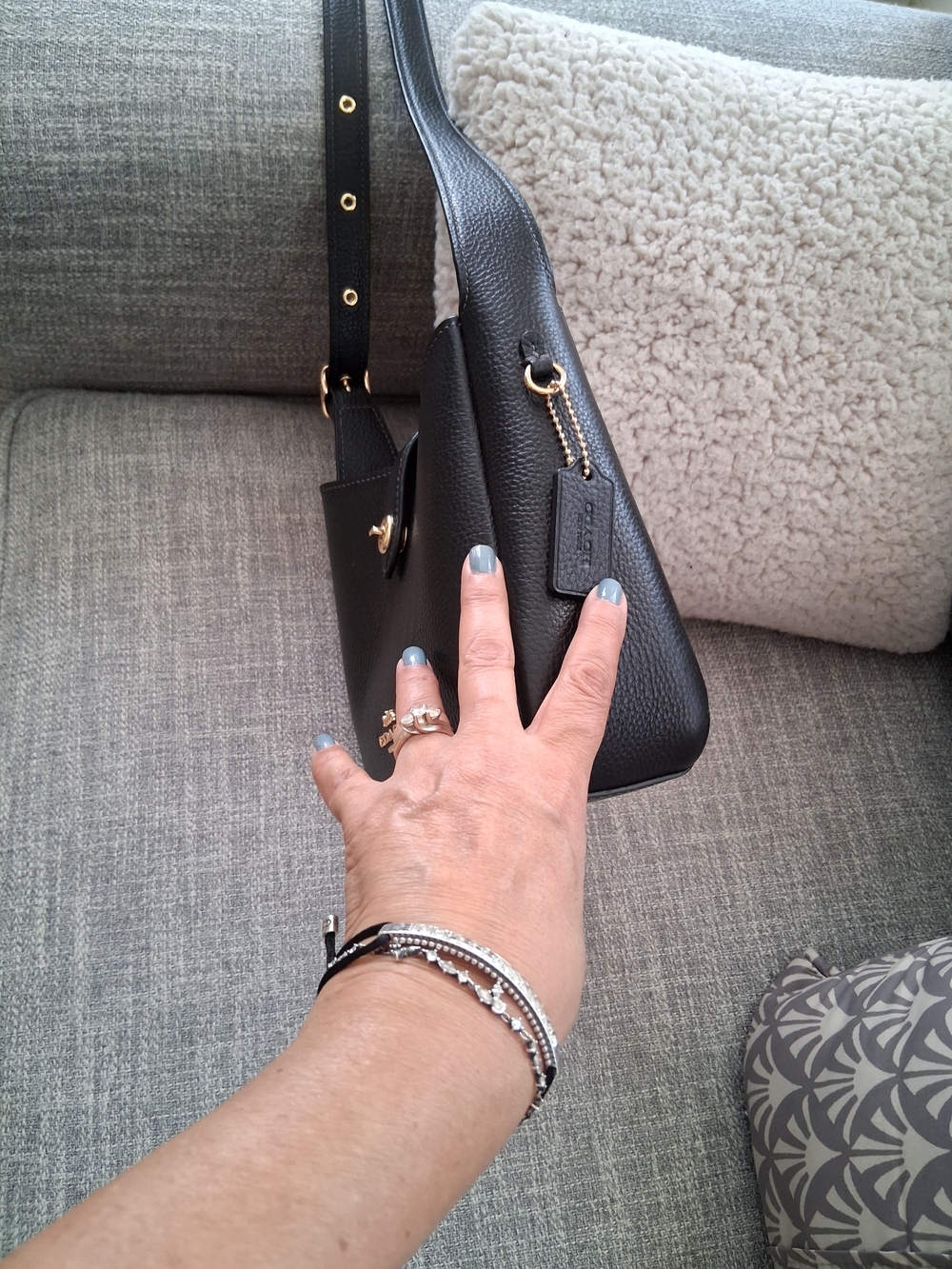 COACH Black Pebbled Hadley Mini  Leathe crossbody  Bag - Picture 8 of 9